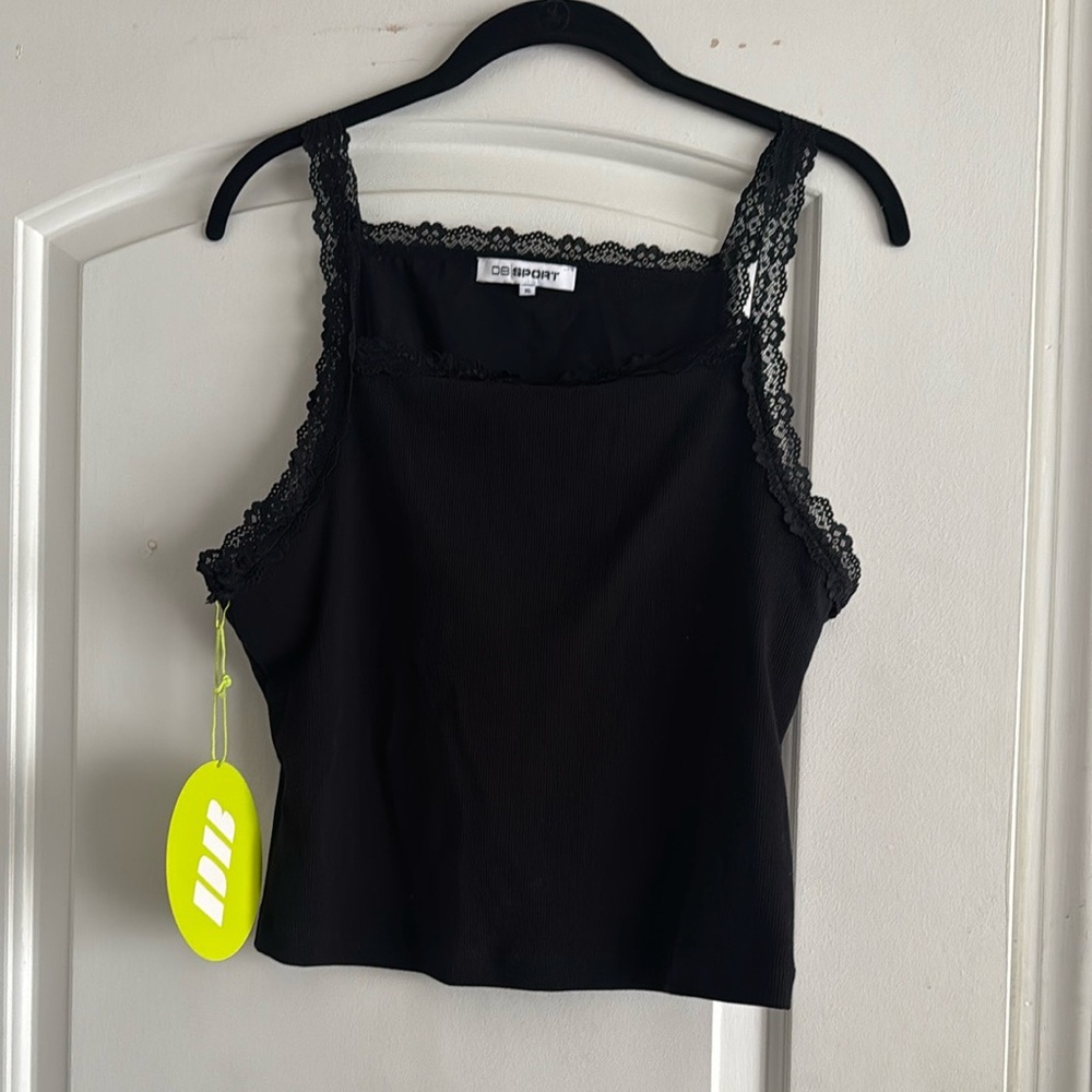 Dairy Boy Mia lace tank XL in Super Black